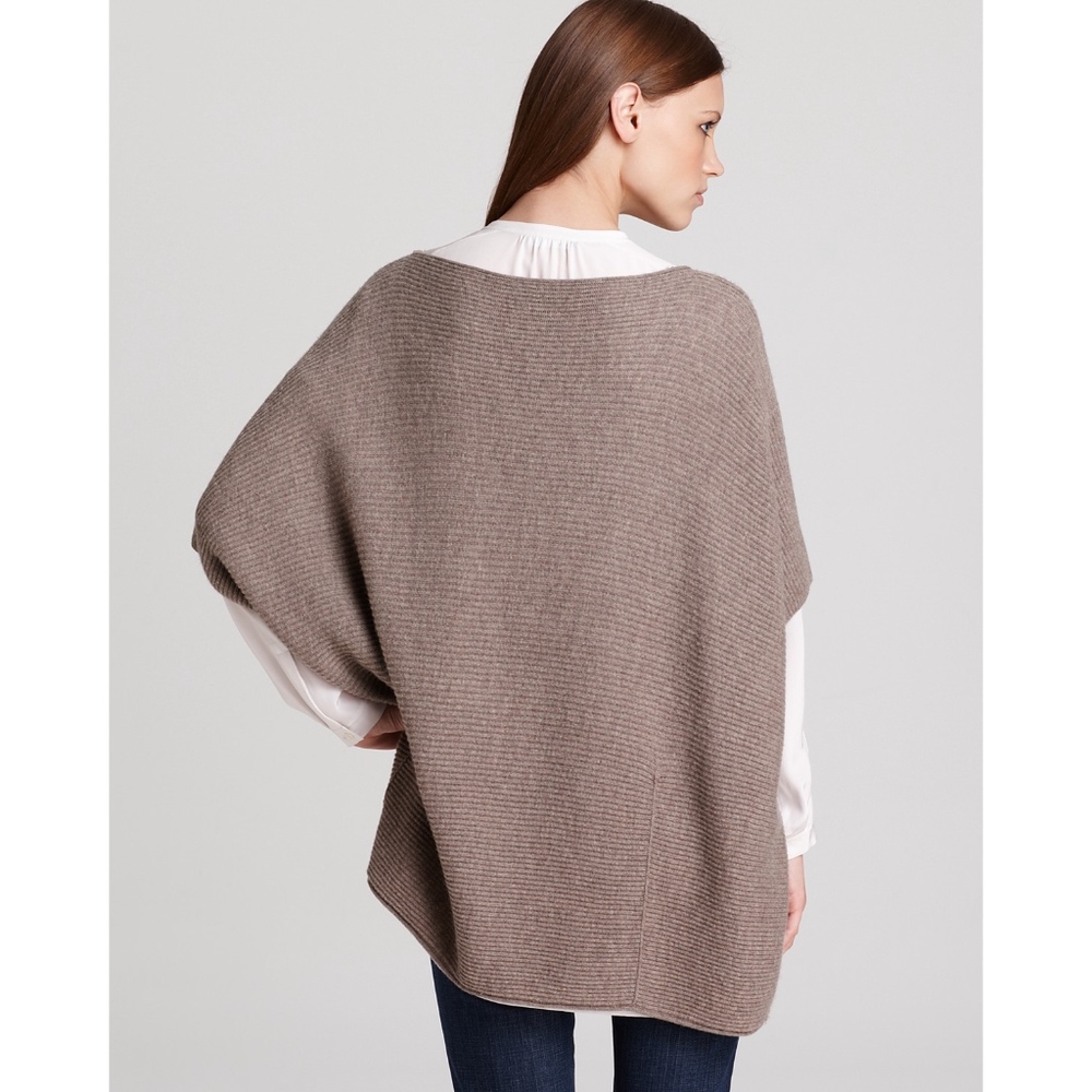 Vince Ribbed Poncho Boatneck Poncho Sweater